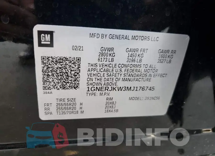1GNERJKW3MJ176745 Photo# 10
