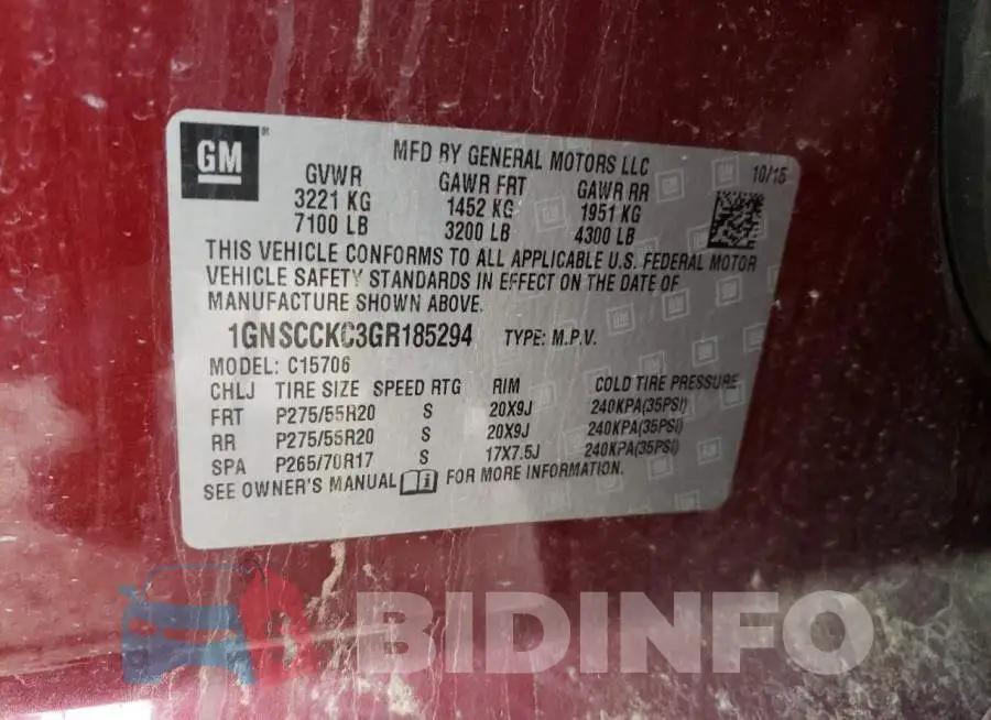 1GNSCCKC3GR185294 Photo# 10