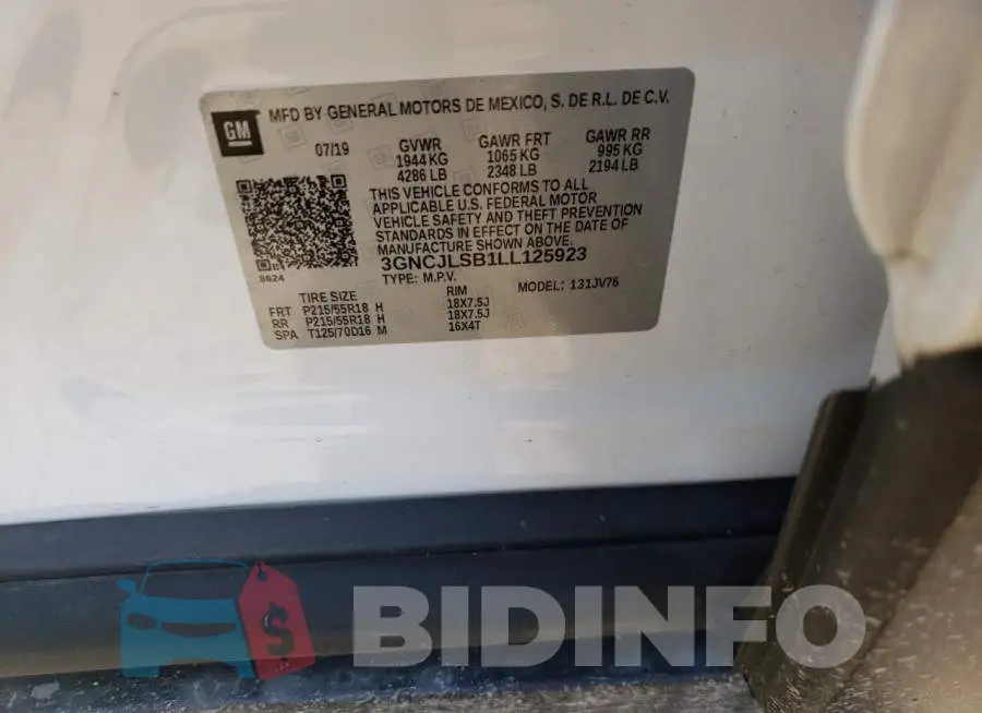 3GNCJLSB1LL125923 Photo# 10