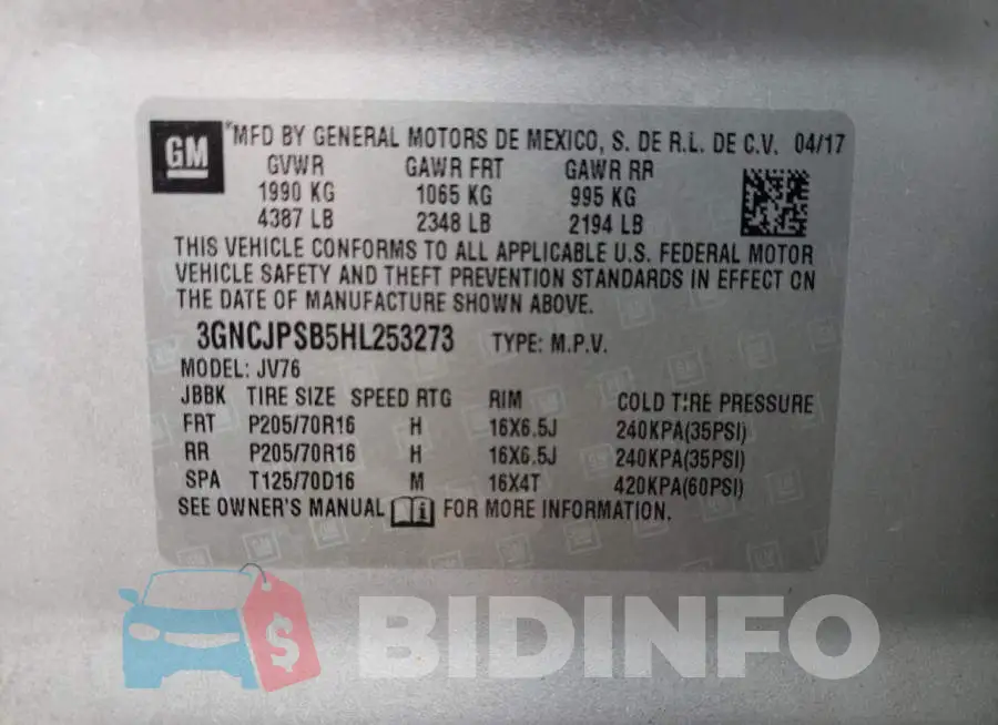 3GNCJPSB5HL253273 Photo# 10