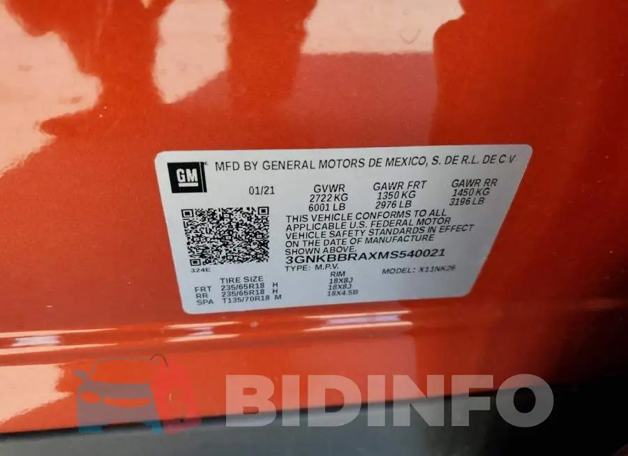 3GNKBBRAXMS540021 Photo# 10