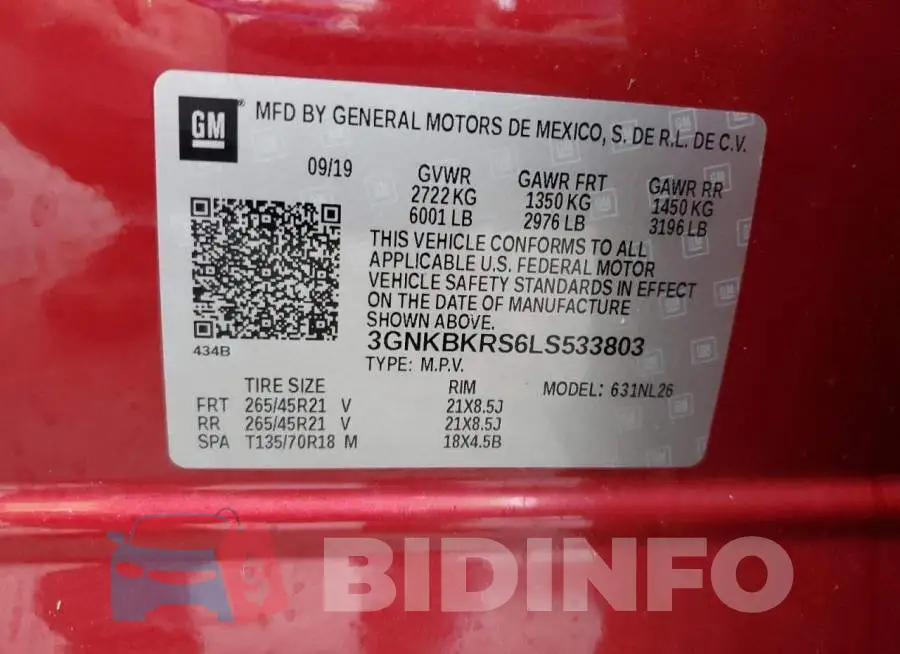 3GNKBKRS6LS533803 Photo# 10