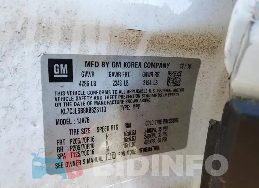 KL7CJLSB8KB823113 Photo# 13