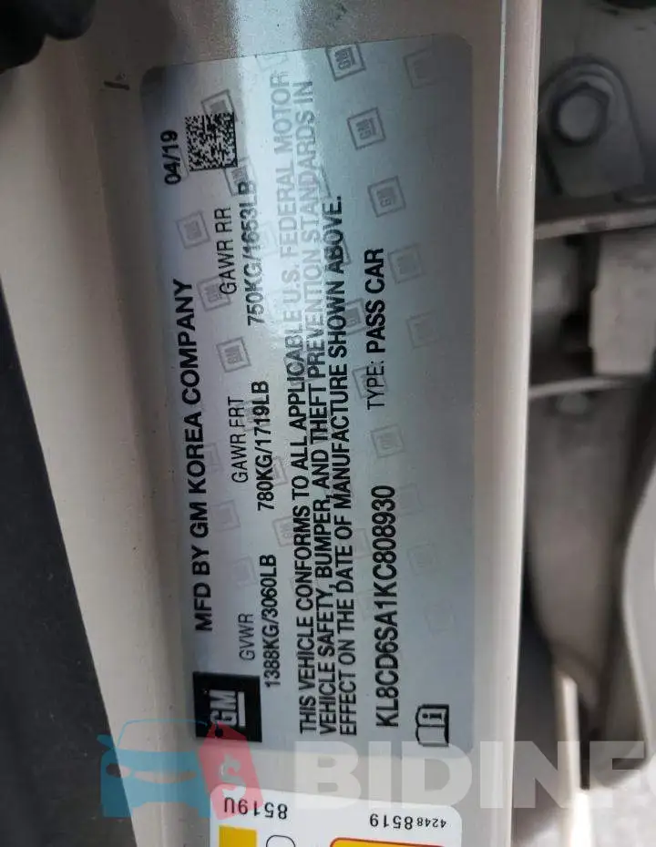 KL8CD6SA1KC808930 Photo# 10