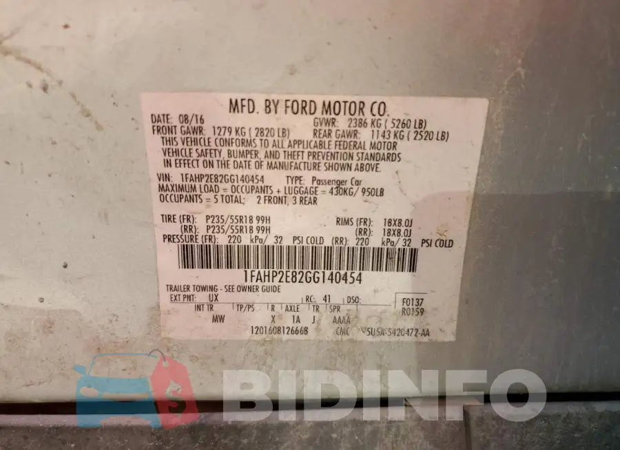 1FAHP2E82GG140454 Photo# 10