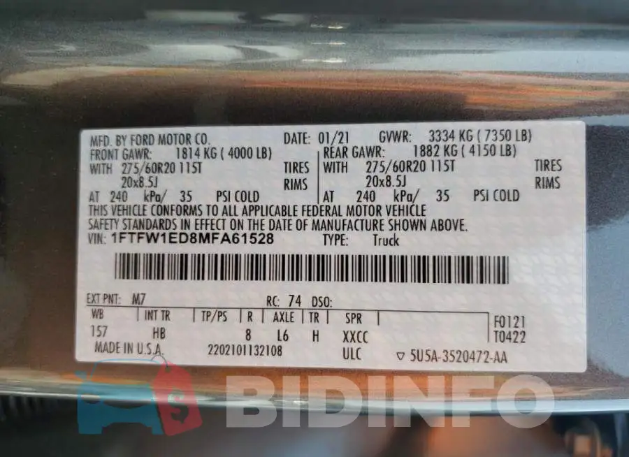 1FTFW1ED8MFA61528 Photo# 10