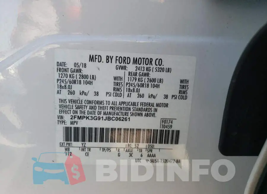 2FMPK3G91JBC06261 Photo# 10