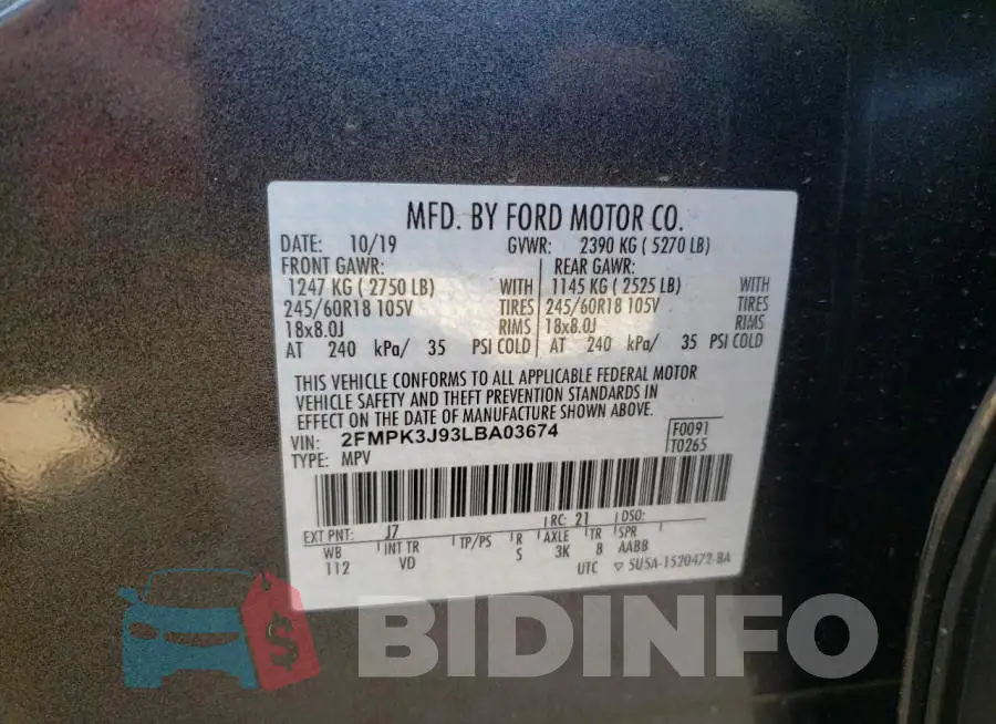 2FMPK3J93LBA03674 Photo# 10