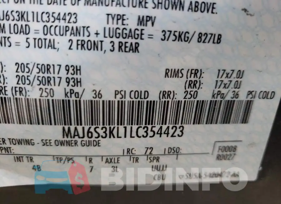 MAJ6S3KL1LC354423 Photo# 10