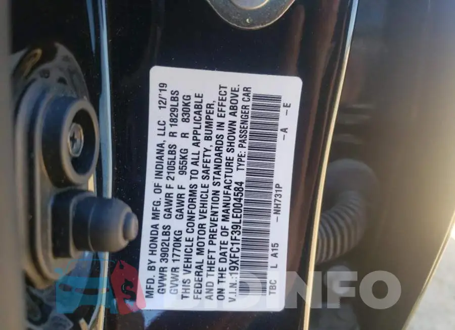 19XFC1F39LE004584 Photo# 10
