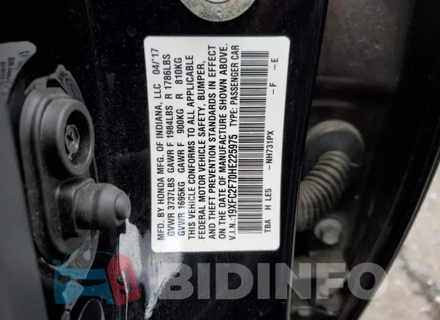 19XFC2F70HE225975 Photo# 10