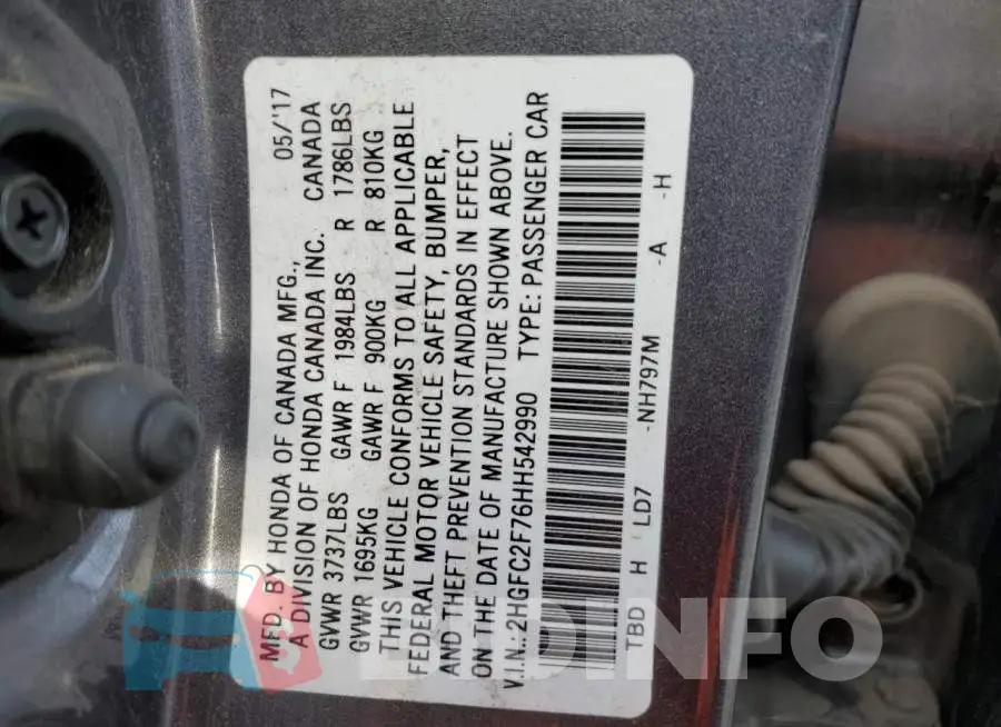 2HGFC2F76HH542990 Photo# 10