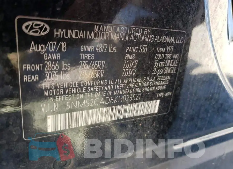 5NMS2CAD8KH023521 Photo# 10