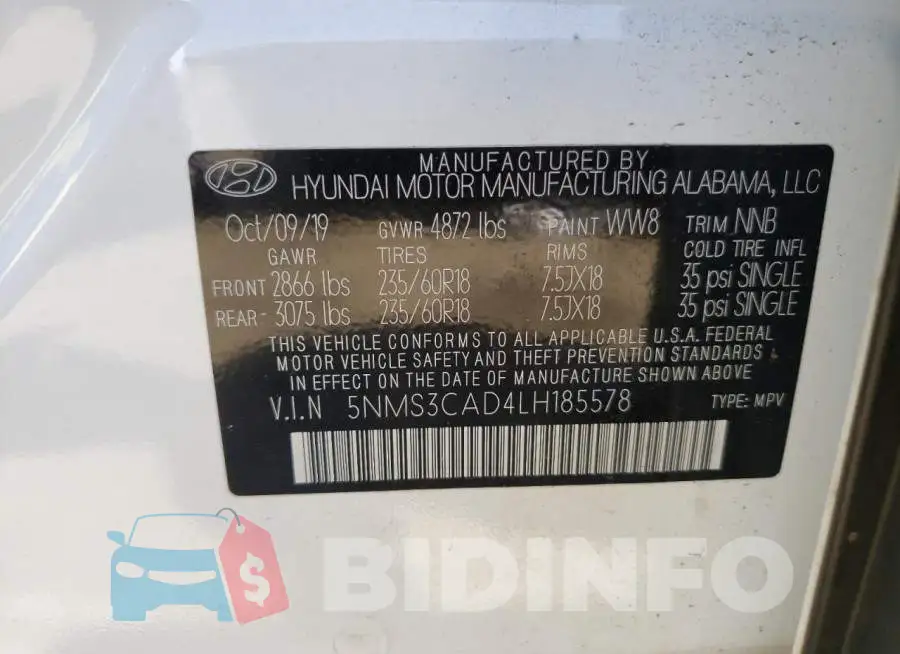5NMS3CAD4LH185578 Photo# 10
