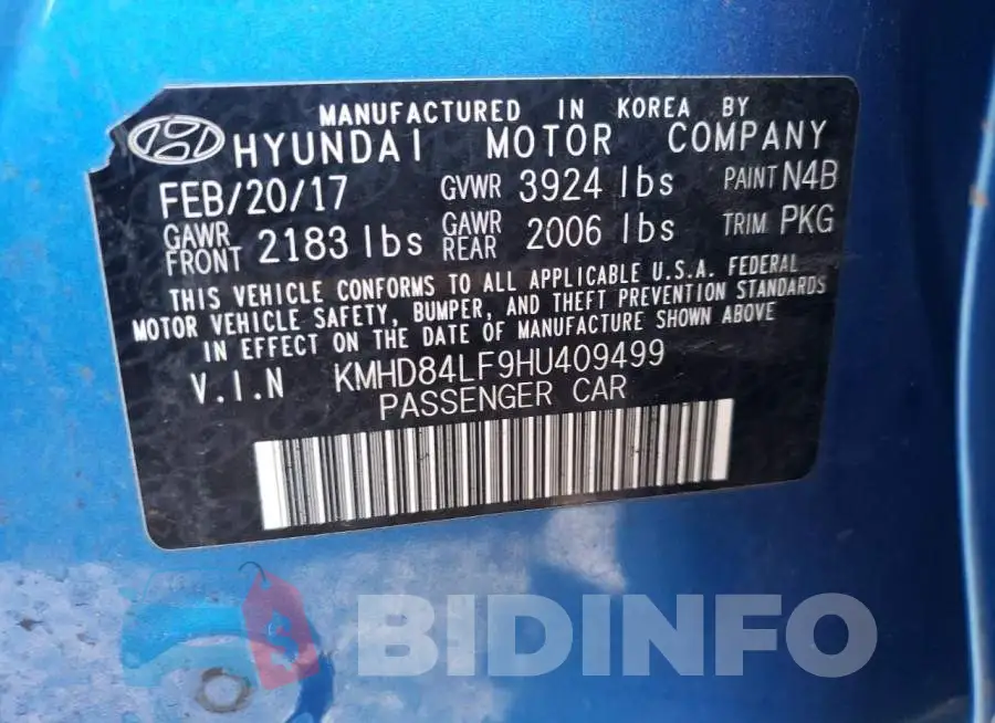 KMHD84LF9HU409499 Photo# 10