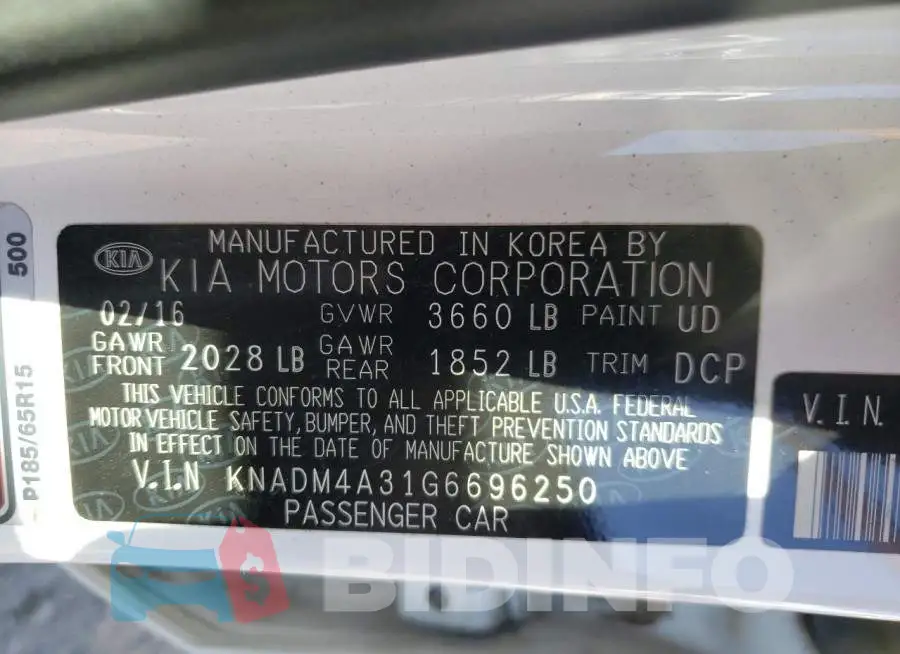 KNADM4A31G6696250 Photo# 10