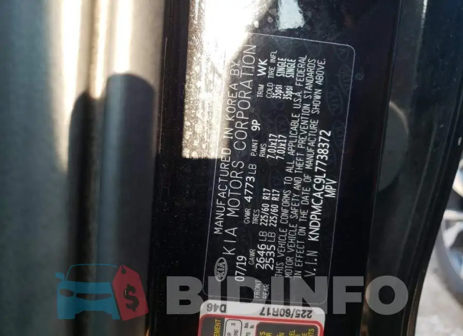 KNDPMCAC9L7738372 Photo# 10
