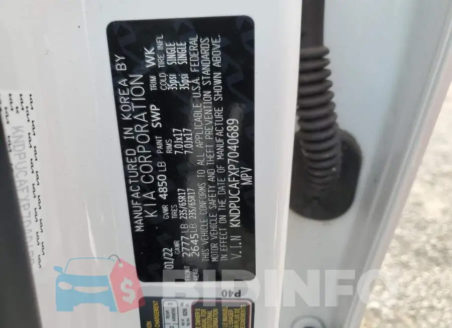 KNDPUCAFXP7040689 Photo# 10