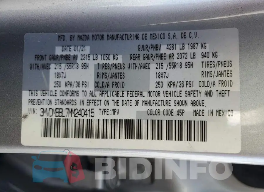 3MVDMBBL7MM240415 Photo# 13