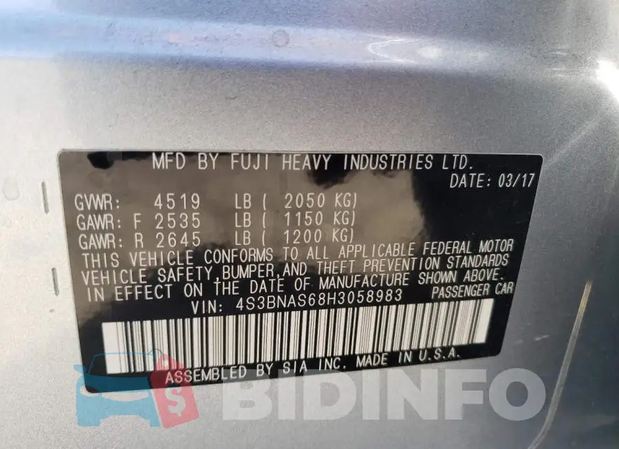 4S3BNAS68H3058983 Photo# 10