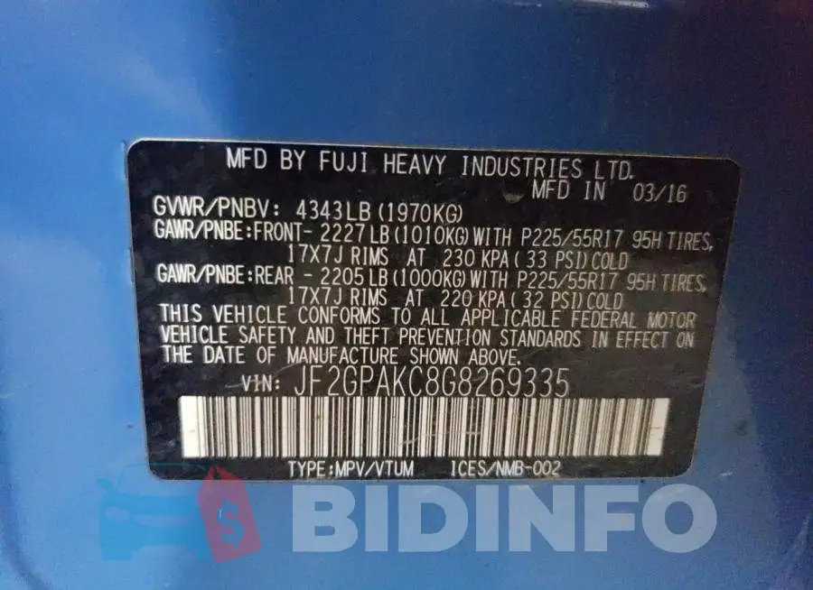 JF2GPAKC8G8269335 Photo# 10