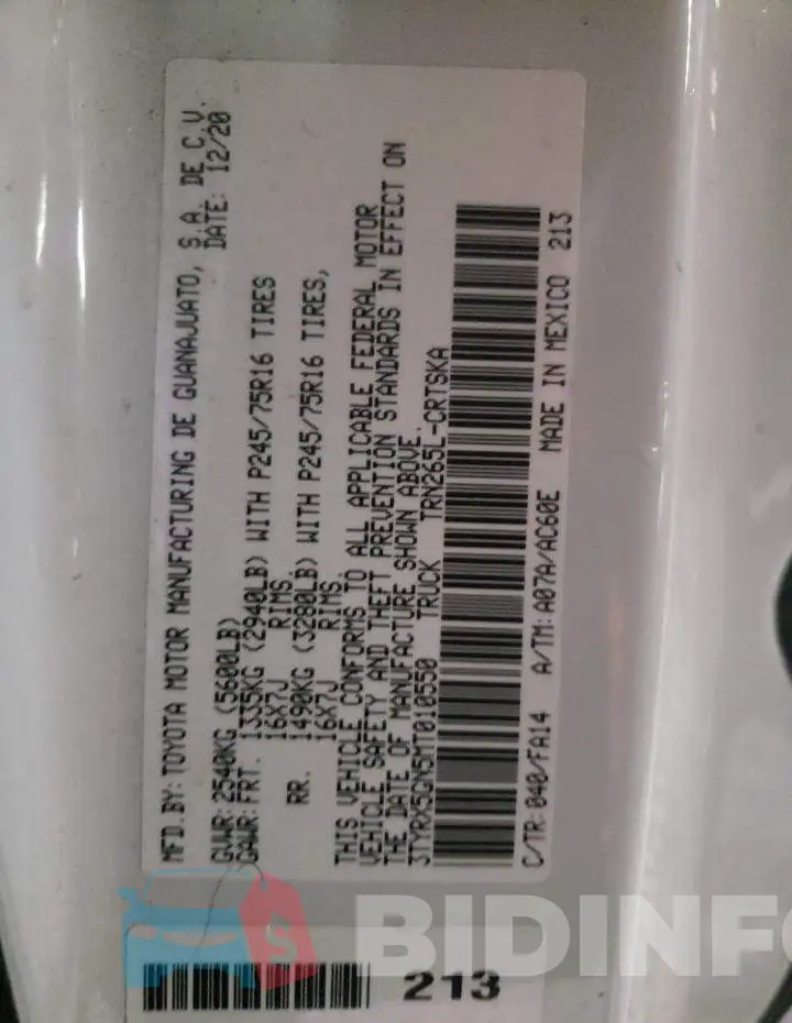 3TYRX5GN5MT010550 Photo# 10
