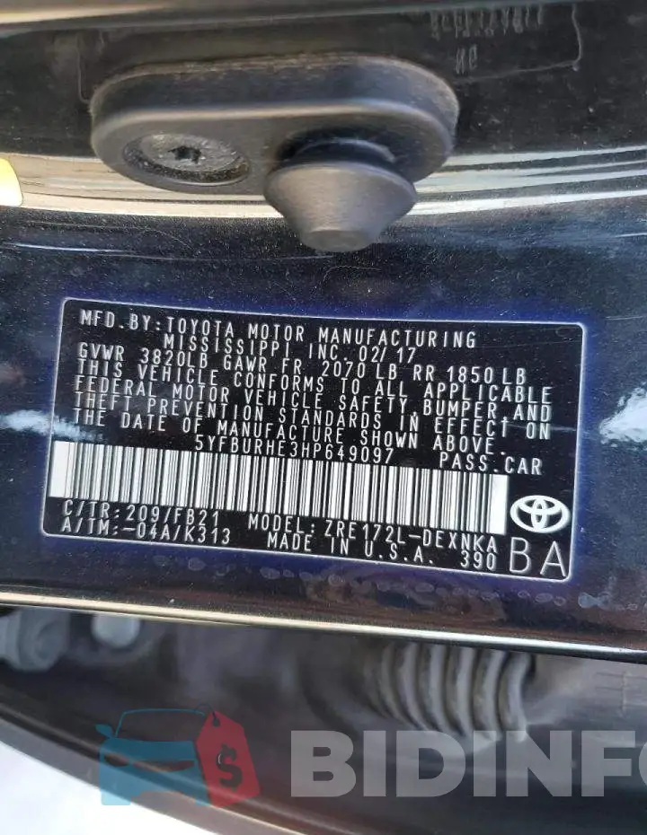 5YFBURHE3HP649097 Photo# 10