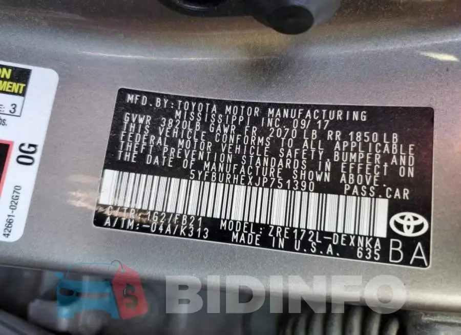 5YFBURHEXJP751390 Photo# 10