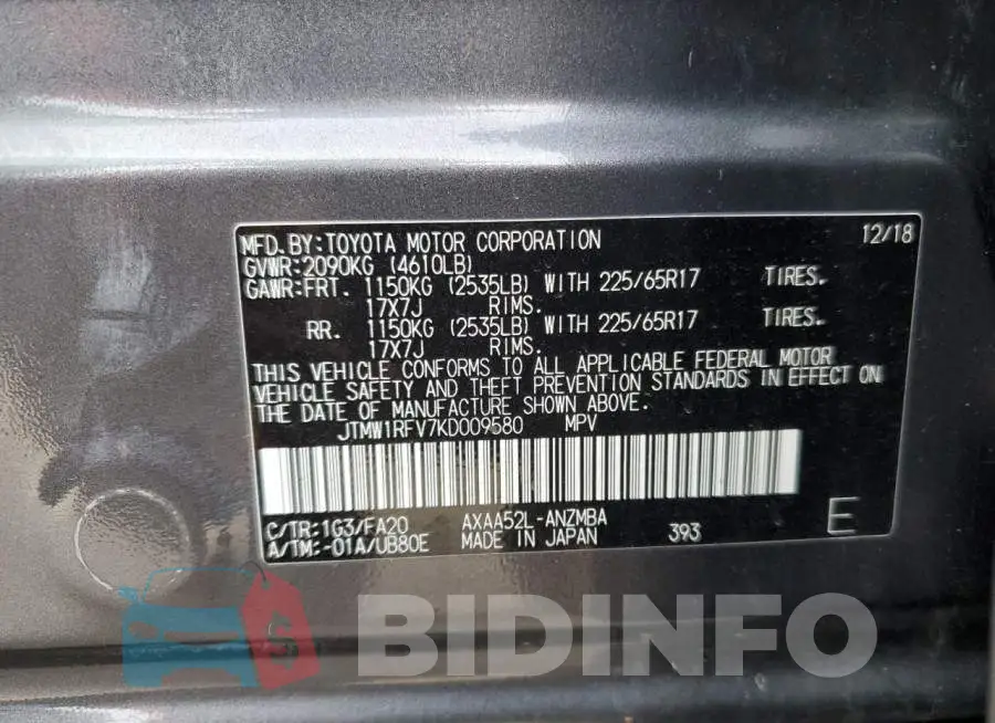 JTMW1RFV7KD009580 Photo# 10