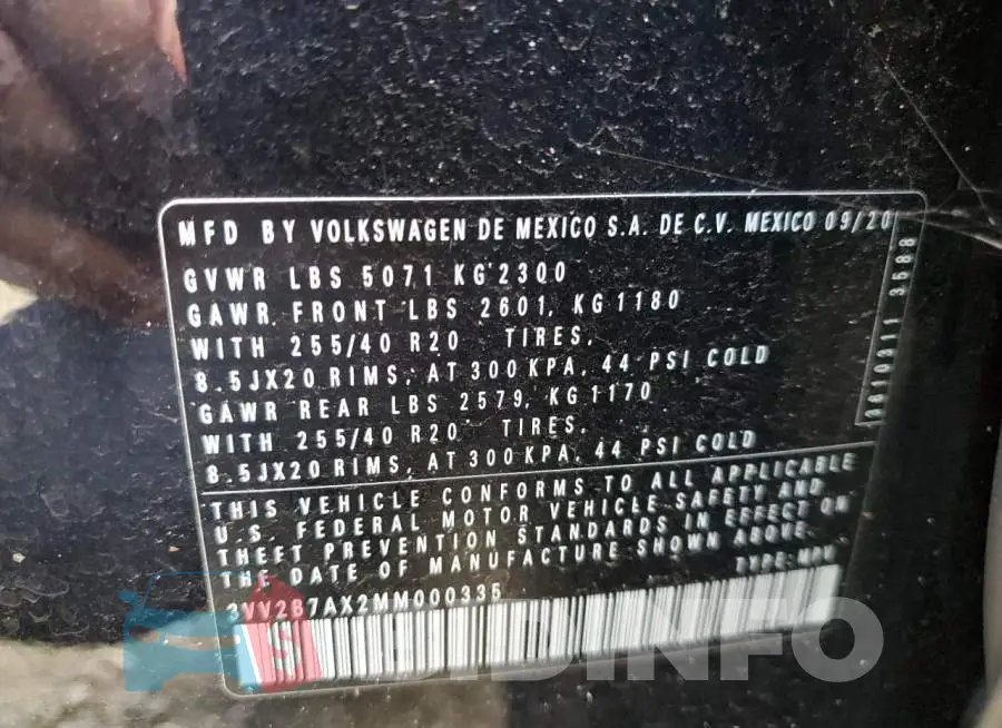 3VV2B7AX2MM000335 Photo# 10
