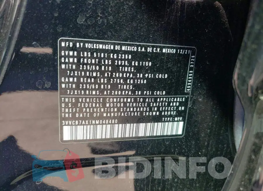 3VVCB7AX1NM048480 Photo# 10