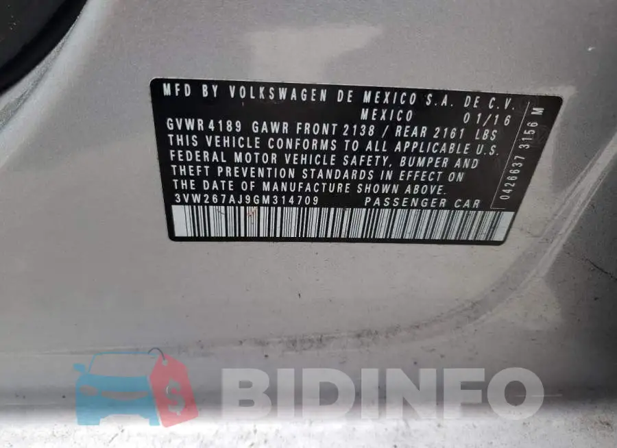 3VW267AJ9GM314709 Photo# 10