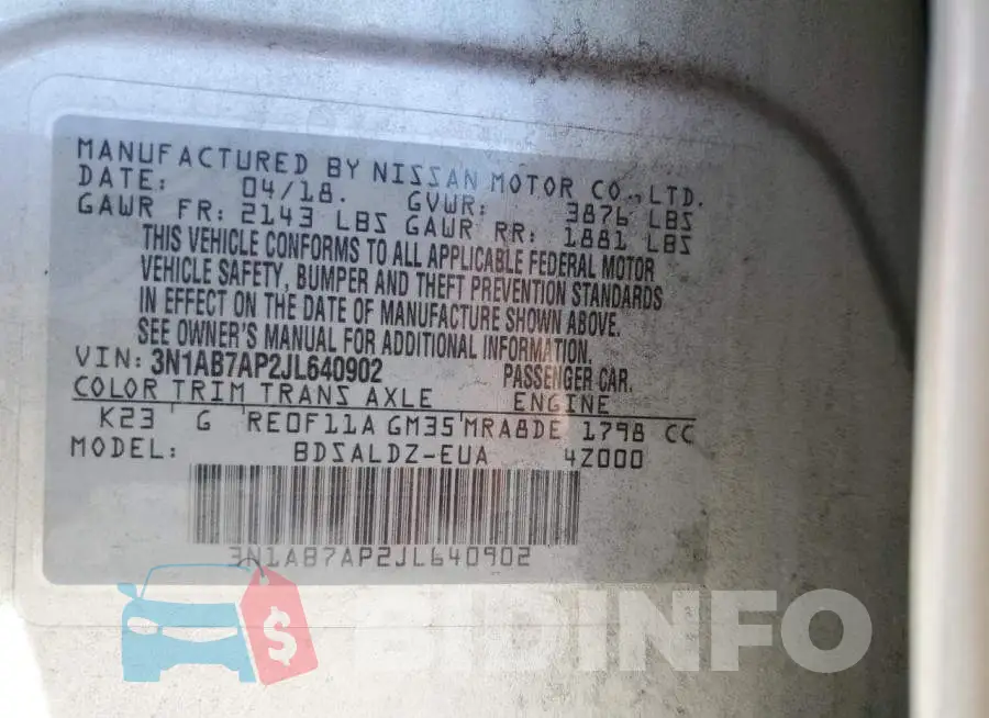 3N1AB7AP2JL640902 Photo# 10