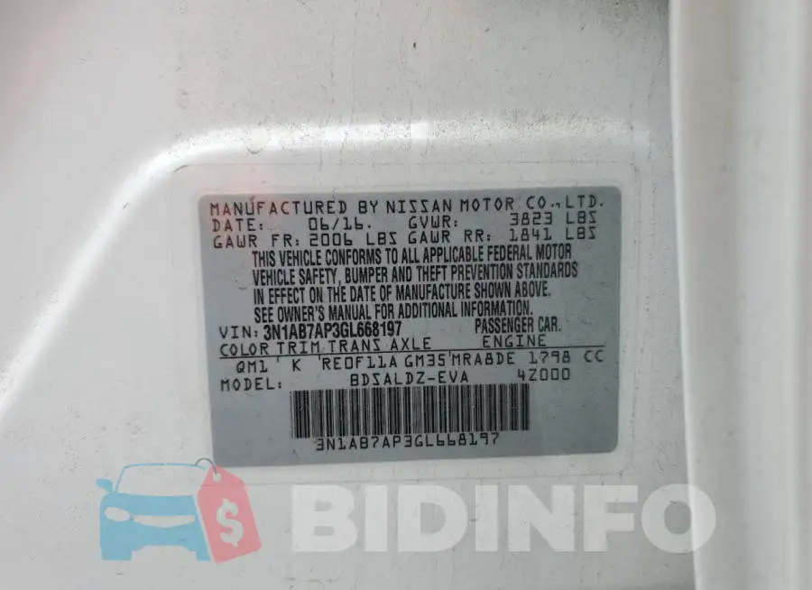 3N1AB7AP3GL668197 Photo# 10