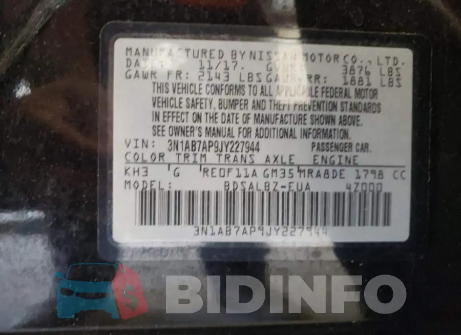 3N1AB7AP9JY227944 Photo# 10