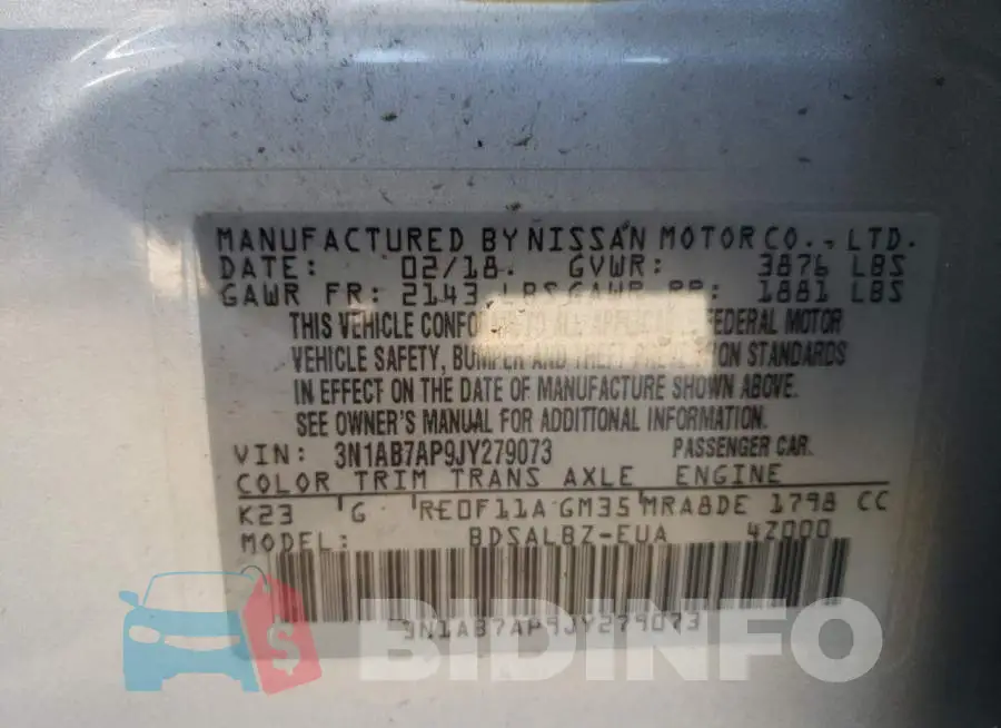 3N1AB7AP9JY279073 Photo# 10