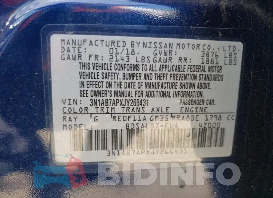 3N1AB7APXJY266431 Photo# 10