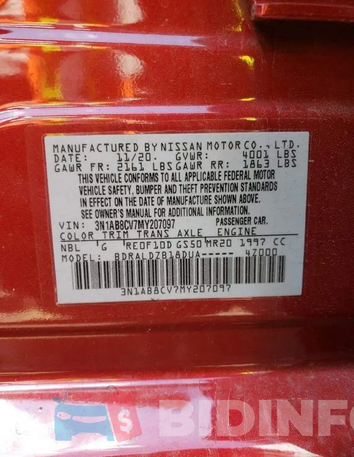 3N1AB8CV7MY207097 Photo# 10