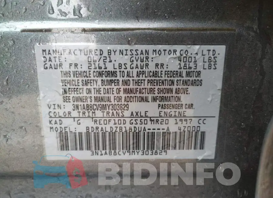 3N1AB8CV9MY303829 Photo# 10