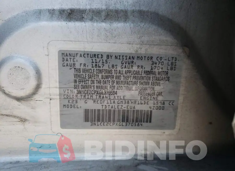3N1CE2CPXGL370584 Photo# 10