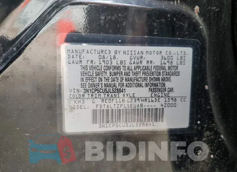 3N1CP5CU5JL528841 Photo# 10