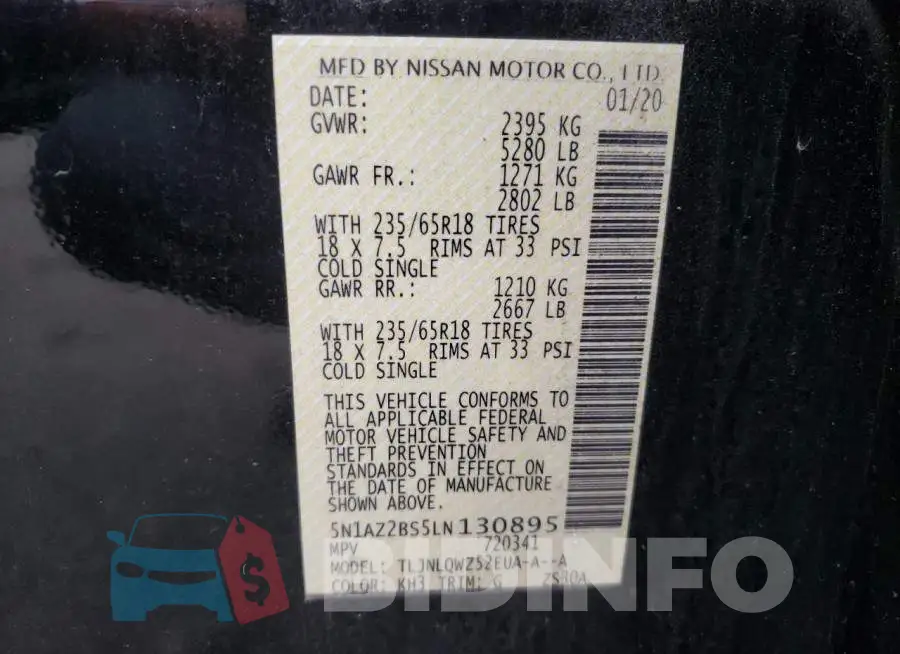5N1AZ2BS5LN130895 Photo# 10