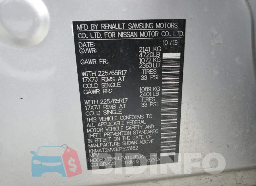 KNMAT2MV3LP523182 Photo# 10