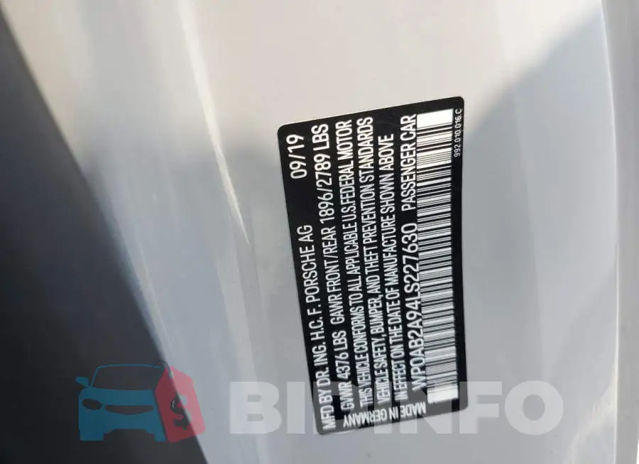 WP0AB2A94LS227630 Photo# 10