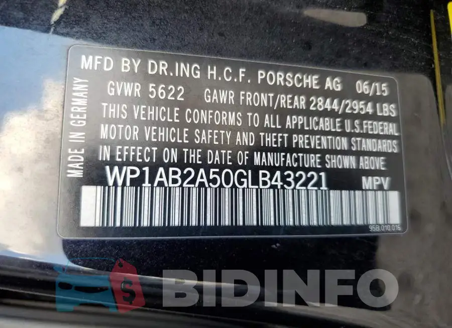 WP1AB2A50GLB43221 Photo# 10