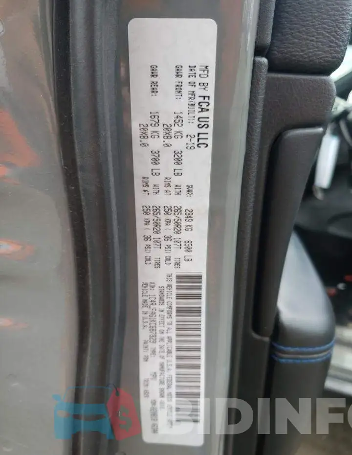 1C4RJFAG1KC687929 Photo# 10
