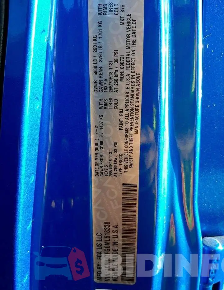 1C6HJTFG0ML618338 Photo# 10