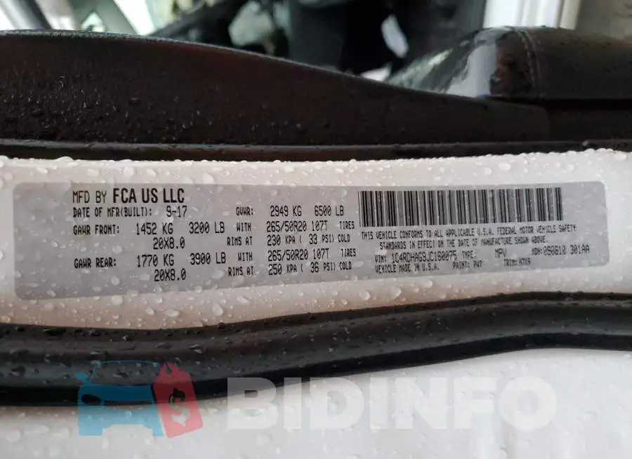 1C4RDHAG9JC160075 Photo# 10
