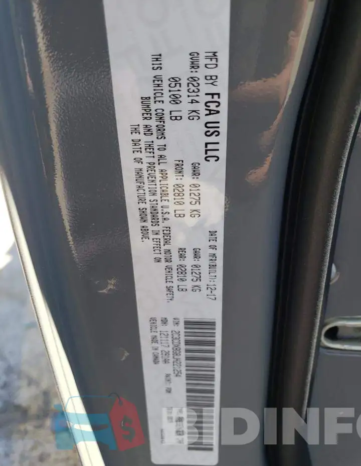 2C3CDXBG8JH221254 Photo# 10
