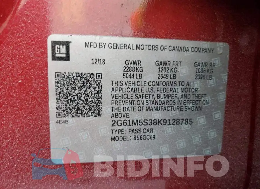 2G61M5S38K9128785 Photo# 10